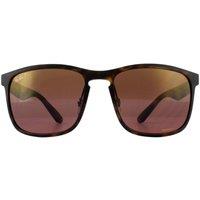 Ray-Ban Men's Square Matte Havana Brown Polarized Mirror Chromance RB4264 Sunglasses