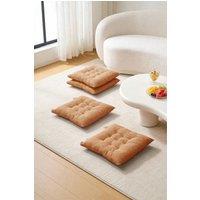 Living and Home Set of 4 Comfortable Square Chair Cushions in Brown