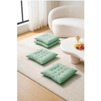 Living and Home Set of 4 Comfortable Square Chair Cushions in Green