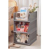Living and Home Folding Wardrobe Drawer Storage Box Organizer Bedroom in Grey