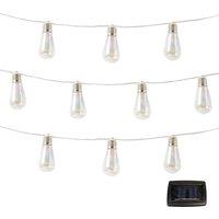 Gardenwize 10pc 2m Solar Tubular LED Bulb String Lights in Silver