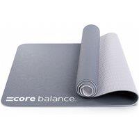 Core Balance Yoga Exercise Mat 6mm TPE Foam With Carry Strap in Grey