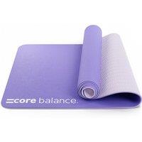 Core Balance Yoga Exercise Mat 6mm TPE Foam With Carry Strap in Purple