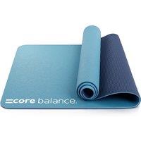 Core Balance Yoga Exercise Mat 6mm TPE Foam With Carry Strap in Blue