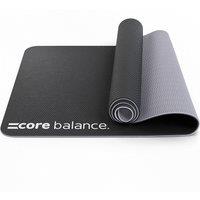 Core Balance Yoga Exercise Mat 6mm TPE Foam With Carry Strap in Black