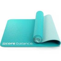 Core Balance Yoga Exercise Mat 6mm TPE Foam With Carry Strap in Teal