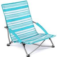 Trail Outdoor Leisure Lightweight Folding Low Beach Chair for Camping Garden Festival in Blue