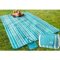 Trail Outdoor Leisure Fleece Picnic Rug Beach Camping Blanket Waterproof 2x2m or 3x2m in Turquoise | Size: Large