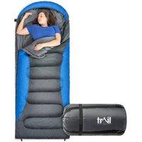 Trail Outdoor Leisure Trail XL Hooded Sleeping Bag Extra Wide 2-3 Season 230x100cm in Blue | Size: 230x100 cm