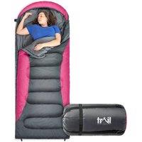Trail Outdoor Leisure Trail XL Hooded Sleeping Bag Extra Wide 2-3 Season 230x100cm in Pink | Size: 230x100 cm