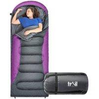 Trail Outdoor Leisure Trail XL Hooded Sleeping Bag Extra Wide 2-3 Season 230x100cm in Purple | Size: 230x100 cm