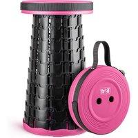 Trail Outdoor Leisure Portable Telescopic Stool with Strap Adjustable Camping Outdoor in Pink