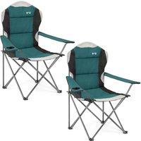 Trail Outdoor Leisure Trail Deluxe Padded High Back Camping Chair 2 Pack Garden Fishing in Teal