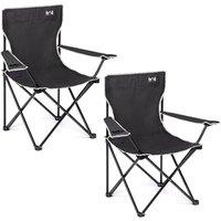 Trail Outdoor Leisure Trail Folding Camping Chair 2 Pack Lightweight Cup Holder Outdoor in Black