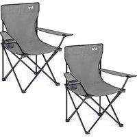 Trail Outdoor Leisure Trail Folding Camping Chair 2 Pack Lightweight Cup Holder Outdoor in Grey