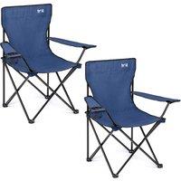 Trail Outdoor Leisure Trail Folding Camping Chair 2 Pack Lightweight Cup Holder Outdoor in Navy