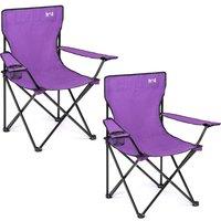 Trail Outdoor Leisure Trail Folding Camping Chair 2 Pack Lightweight Cup Holder Outdoor in Purple