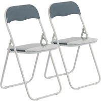 Harbour Housewares Coloured Padded Folding Chairs Pack of 2 in Grey