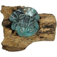 KDMD Molton Glass Candle Single Holder on Wood in Brown