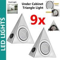 ATEK 9X Under Cabinet Kitchen LED Lights for Kitchen Easy Plug & Play in Silver