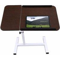 MANTRARAJ Adjustable Height Office Table Desk with Moveable Top for Home Office in Dark Brown