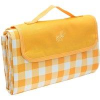 Pelle & Sol Foldable Waterproof Picnic Blanket with Carry Handle - Blue in Yellow