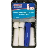 SupaDec Foam Mini Paint Roller Set (Pack of 5) in White