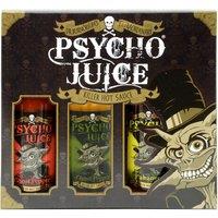 Psycho Juice Hot Chilli Sauces Gift Box Set of 3 x 148ml - Habanero, Ghost Pepper, Mustard Ghost Pepper in Brown | Size: 3 Pack