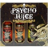 Psycho Juice Hot Chilli Sauces Gift Box Set of 3 x 148ml - Ghost Pepper, Red Savina, Habanero in Brown | Size: 3 Pack