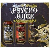 Psycho Juice Hot Chilli Sauces Gift Box Set of 3 x 148ml - Extreme Ghost Pepper, 70 % Ghost Pepper, Chipotle in Brown | Size: 3 Pack