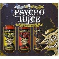 Psycho Juice Hot Chilli Sauces Gift Box Set of 3 x 148ml - Habanero, Ghost Pepper, Chipotle in Brown | Size: 3 Pack