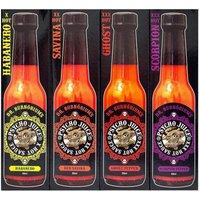 Psycho Juice Mini Four Gift Pack of Hot Chilli Sauce - 4 x 59ml Bottles in Black | Size: 4 Pack