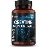 New leaf health Creatine Monohydrate Capsules 3000mg - Gym Workout Supplement in Blue