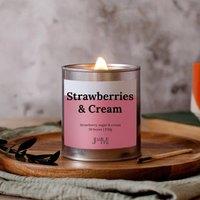 JAAM Strawberries & Cream Crackle Wick Candle in Silver