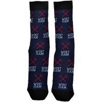 West Ham United FC All-Over Print Socks in Blue | Size: 4-5