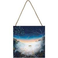 Julia Crossland A Winter Dawn Wooden Block in Blue