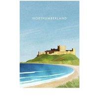 Henry Rivers Northumberland, Bamburgh Castle Paper Print in Mid Blue