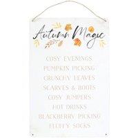 Something Different Autumn Magic Metal Hanging Plaque in White