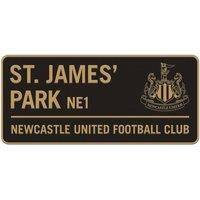 Newcastle United FC Metal Two Tone Street Sign in Black