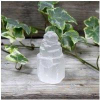 KDMD Natural Moroccan Selenite Tower 5cm Healing Crystal Gift in White