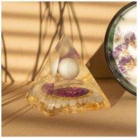 KDMD Med Organite Pyramid with Floating Quartz Sphere & Chunks 7x6cm in Yellow | Size: 7x6 cm