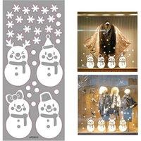 KDMD Christmas 3D Removable Snowman Window Wall Stickers AFC8010 in White
