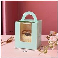 KDMD 20pcs Single Cupcake Muffin Wedding Candy Boxes Clear Window Blue in Aqua