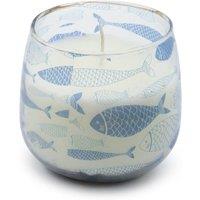 KDMD Medium Seabreeze Glass Jar Candle 45 Hour Coastal in Blue