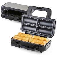 Geepas Sausage Roll Maker Makes 4 Rolls Non-Stick Plates Over Heat Protection in Black