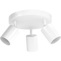 Emitto 3-Way Spotlight Ceiling Light Adjustable GU10 Modern White Round Base