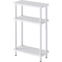 Levede Slim Side Table 3 Tier Narrow Sofa End Table Bedside Storage Stand in White