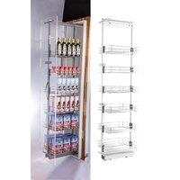 Living and Home Metal Pull-out Pantry Kitchen Cabinet Basket Shelf in Silver | Size: Small