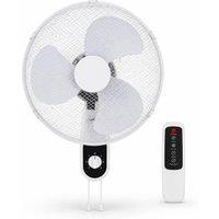 Dyzi 16 Inch Wall Fan Remote Control Oscillating 3 Speed 45W White