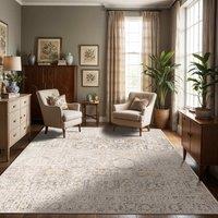 Livabliss Indigo Vintage Traditional Boho Living Rug in Tan | Size: 200 cm x 275 cm